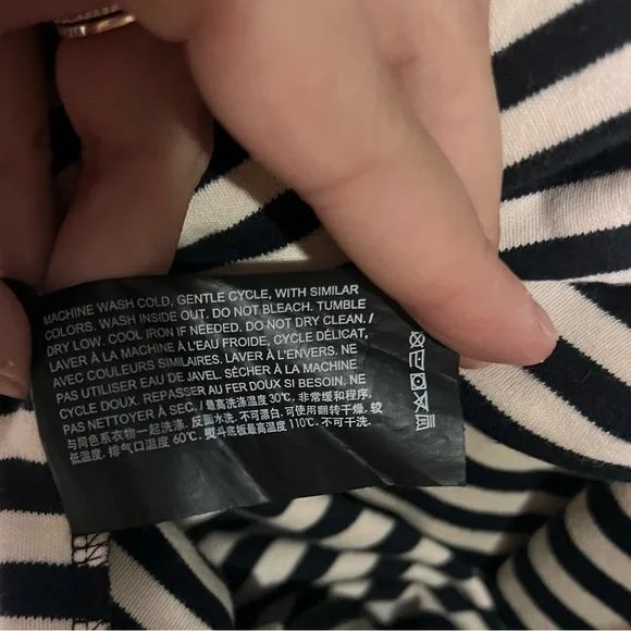 THEORY Clinton Stripe Sleeveless Twist-Front Dress Pima Cotton Size Small Petite - Picture 14 of 16